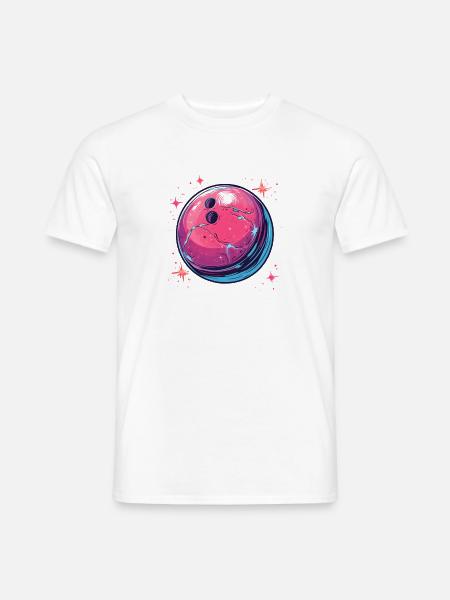 Cartoon Bowlingkugel - Männer T-Shirt - Weiß