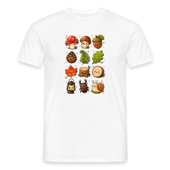 Kawaii Waldschätze | Pilze & Natur - Männer T-Shirt - Weiß - Vorne - AI Model Male 178 dark (178cm)