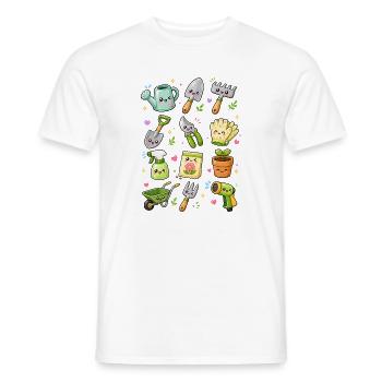 Kawaii Gartenwerkzeug | Gärtnern - Männer T-Shirt - Weiß - Vorne - AI Model Male 178 dark (178cm)
