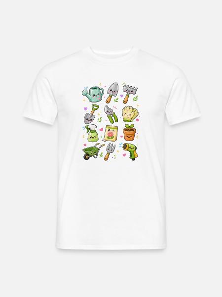 Kawaii Gartenwerkzeug | Gärtnern - Männer T-Shirt - Weiß