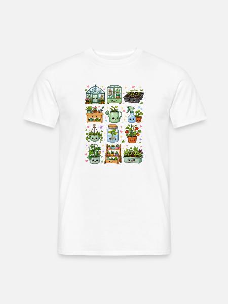 Kawaii Gewächshaus | Gärtnern & Pflanzen - Männer T-Shirt - Weiß