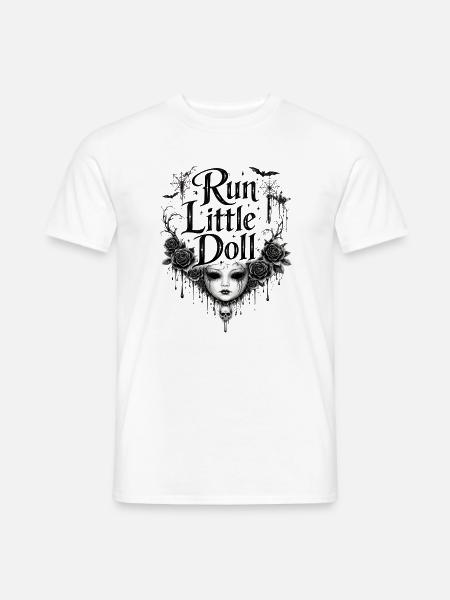Run Little Doll Gothic Rosen - Männer T-Shirt - Weiß