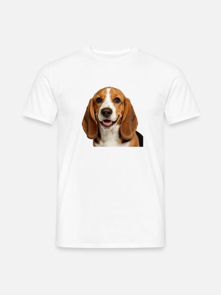 Glücklicher Basset-Hund - Männer T-Shirt - Weiß
