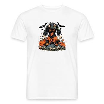 GruselZombieHund mit Kürbissen - Männer T-Shirt - Weiß - Vorne - AI Model Male 178 dark (178cm)