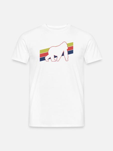 Affe Silhouette Retro - Männer T-Shirt - Weiß