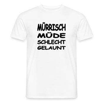 Müde - Männer T-Shirt - Weiß - Vorne - AI Model Male 178 dark (178cm)
