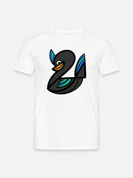 Neonschwanen-Glyphe - Männer T-Shirt - Weiß