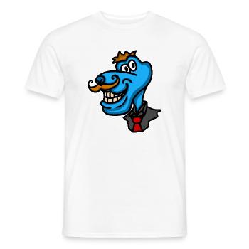 Blauer eleganter Hund im Samtanzug - Männer T-Shirt - Weiß - Vorne - AI Model Male 178 dark (178cm)