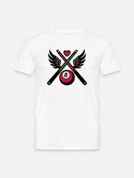 Billard Queue Acht Logo - Männer T-Shirt - Weiß