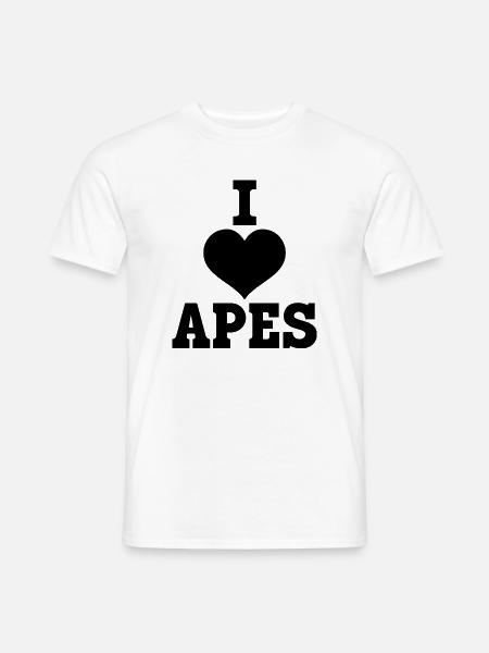 I Love Apes - Männer T-Shirt - Weiß