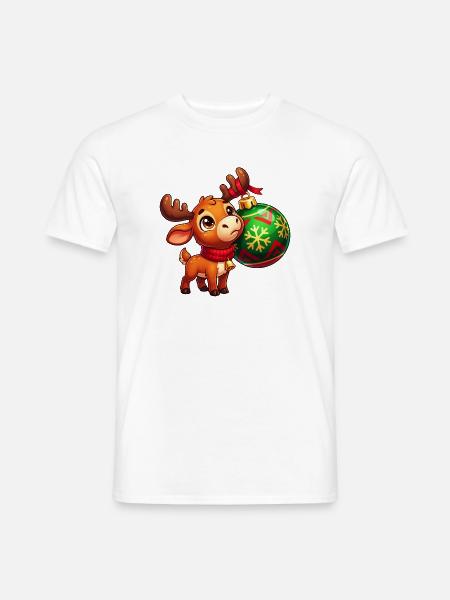 Rentier- und Ornamentfreude - Männer T-Shirt - Weiß