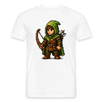 Pixel Elfe Bogenschütze - Männer T-Shirt - Weiß - Vorne - AI Model Male 178 dark (178cm)