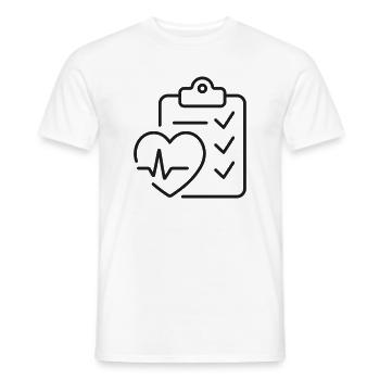 Herzgesundheits-Checkliste Medizinisches Linien-Symbol - Männer T-Shirt - Weiß - Vorne - AI Model Male 178 dark (178cm)