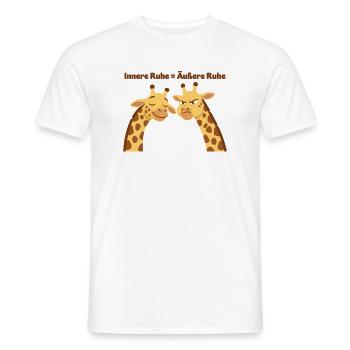 Giraffenweisheit: Innere Ruhe = Äußere Ruhe - Männer T-Shirt - Weiß - Vorne - AI Model Male 178 dark (178cm)
