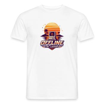 Offline ist Luxus Retro Computer - Männer T-Shirt - Weiß - Vorne - AI Model Male 178 dark (178cm)