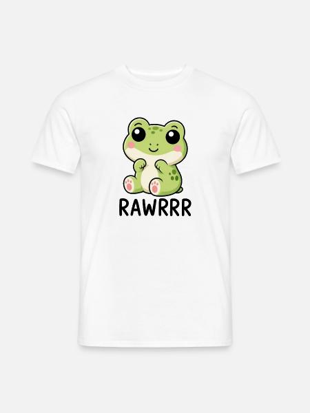 Süßer Frosch Kawaii Cartoon - Männer T-Shirt - Weiß