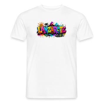 Lanzarote - Graffiti - Canary Islands - Kanaren - Männer T-Shirt - Weiß - Vorne - AI Model Male 178 dark (178cm)