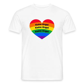 KEINE ANGST NIE WIEDER IST JETZT, NO NZS, PRIDE + - Männer T-Shirt - Weiß - Vorne - AI Model Male 178 dark (178cm)