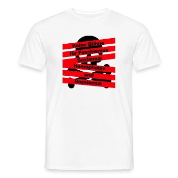 KEINE BÜHNE FÜR FASCHISMUS, HASS UND AUSGRENZUNG - Männer T-Shirt - Weiß - Vorne - AI Model Male 178 dark (178cm)