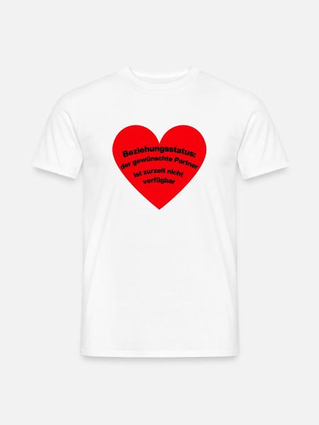 Beziehungstatus_Single - Männer T-Shirt - Weiß
