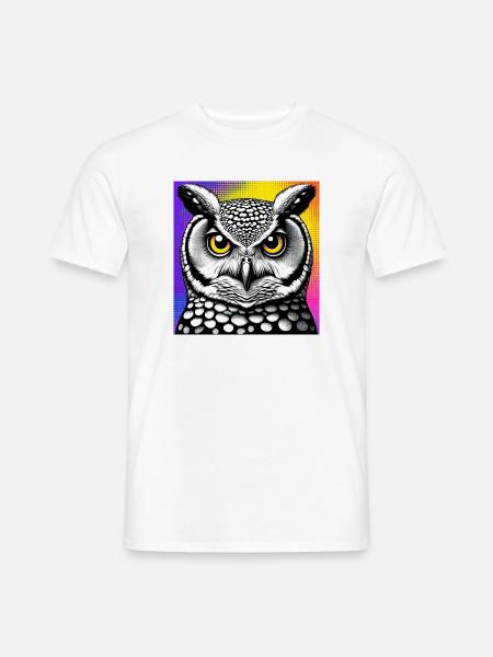 Eule - Männer T-Shirt - Weiß