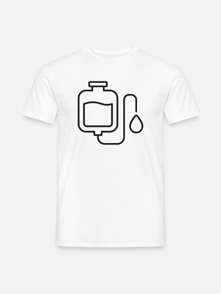 IV-Tropf-Infusionsleitung-Symbol - Männer T-Shirt - Weiß