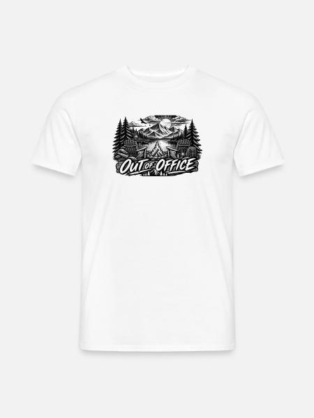 Abwesende Lagerfeuertreppe - Männer T-Shirt - Weiß