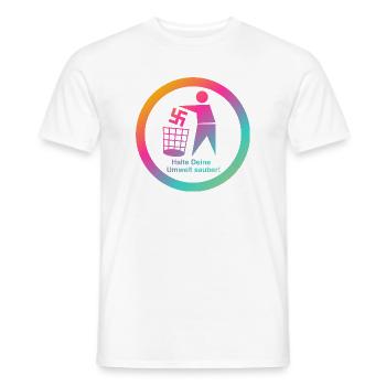 Zeichen setzen Gegen Rechts. Gegen Nazis. - Männer T-Shirt - Weiß - Vorne - AI Model Male 178 dark (178cm)