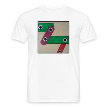Geometrische Farbbande Popkunst - Männer T-Shirt - Weiß - Vorne - AI Model Male 178 dark (178cm)
