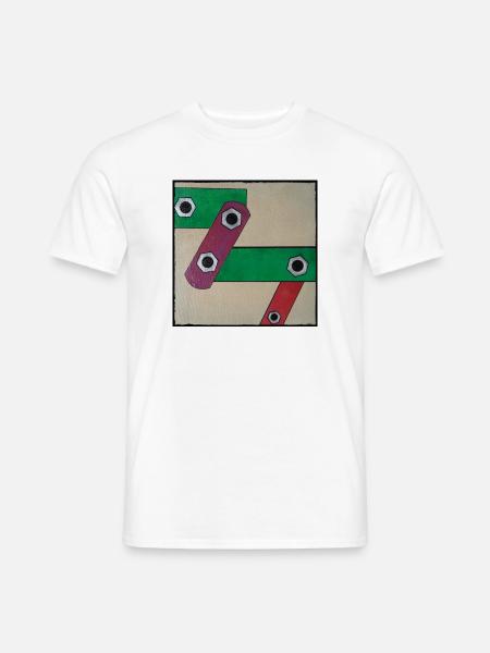 Geometrische Farbbande Popkunst - Männer T-Shirt - Weiß