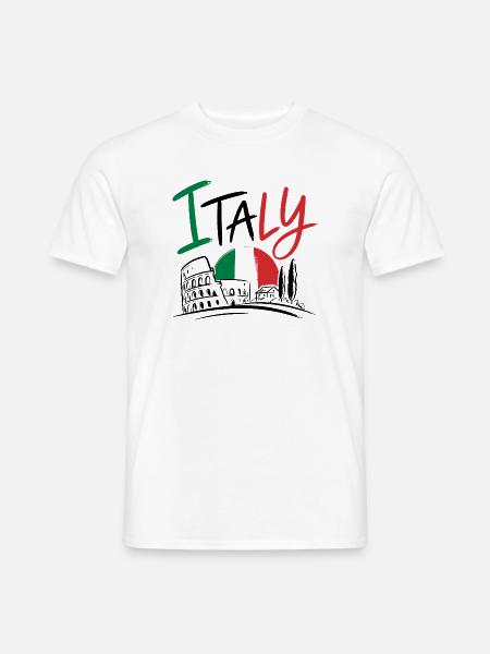 Italienische Flagge - Männer T-Shirt - Weiß