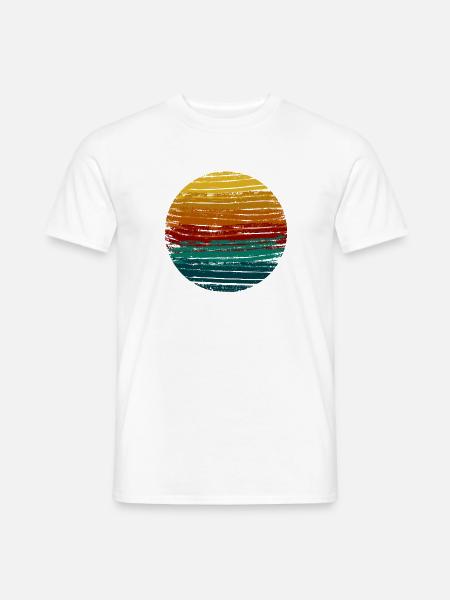 Retro Sonnenkreis Grunge-Stil - Männer T-Shirt - Weiß