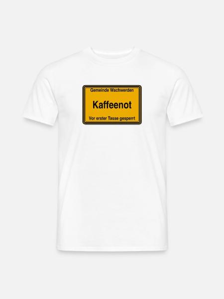 Kaffeenot Ortsschild - Männer T-Shirt - Weiß