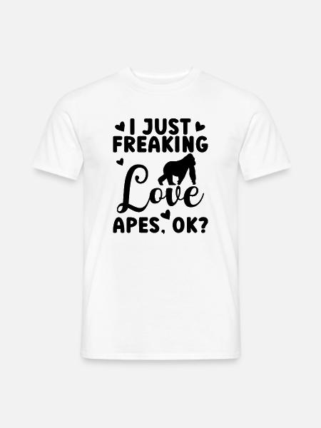 Affe Silhouette Spruch - Männer T-Shirt - Weiß