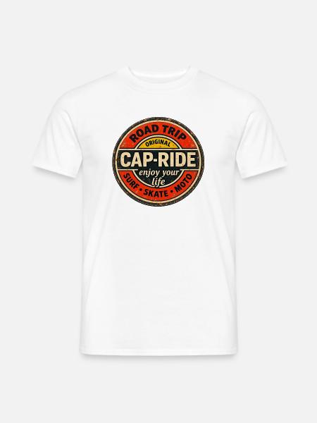 Cap-Ride 01 - Männer T-Shirt - Weiß