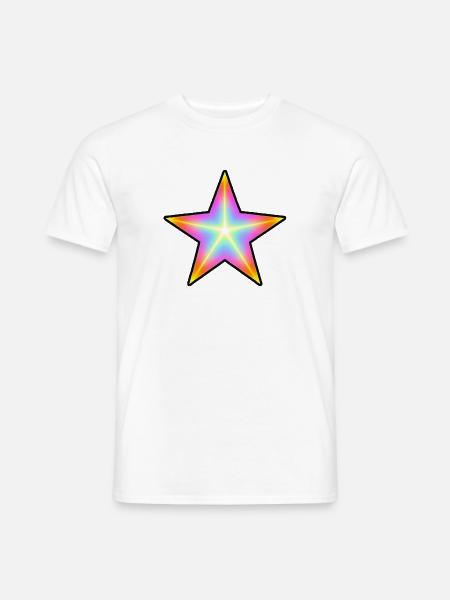 Regenbogenstern - Männer T-Shirt - Weiß