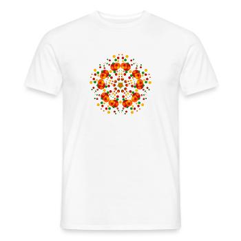 Retro Punkte Mandala - 70s Style Dot Art - Männer T-Shirt - Weiß - Vorne - AI Model Male 178 dark (178cm)