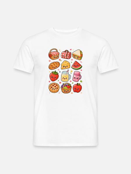 Kawaii Picknick | Sommer & Outdoor - Männer T-Shirt - Weiß