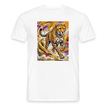 Gepard - Männer T-Shirt - Weiß - Vorne - AI Model Male 178 dark (178cm)