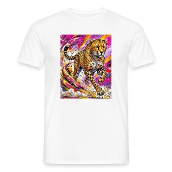 Gepard - Männer T-Shirt - Weiß - Vorne - AI Model Male 178 dark (178cm)
