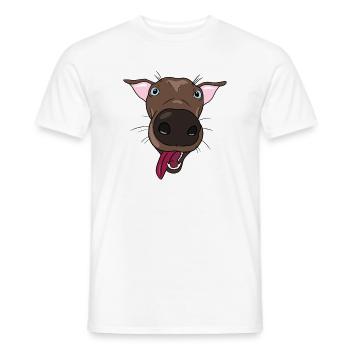Verspielter Hund - Männer T-Shirt - Weiß - Vorne - AI Model Male 178 dark (178cm)