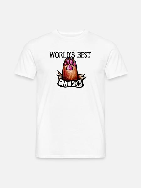 Katzenmama Paw Banner - Männer T-Shirt - Weiß