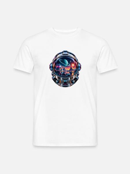 Kosmische Traumlandschaft im Helm - Männer T-Shirt - Weiß