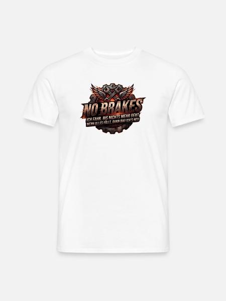 No Brakes – Flammen - Männer T-Shirt - Weiß