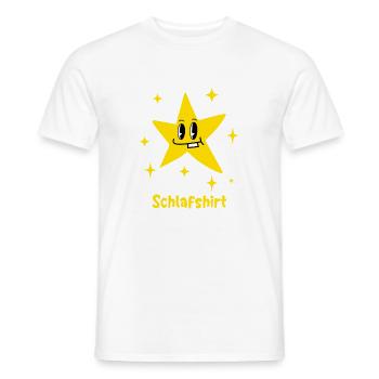 Schlafshirt Stern – Süßes Retro Schlafanzug Motiv - Männer T-Shirt - Weiß - Vorne - AI Model Male 178 dark (178cm)