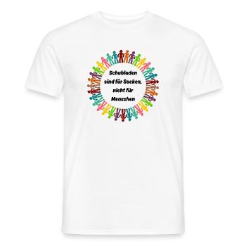 SCHUBLADEN SIND FÜR SOCKEN, TOLERANZ MENSCHENRECHT - Männer T-Shirt - Weiß - Vorne - AI Model Male 178 dark (178cm)