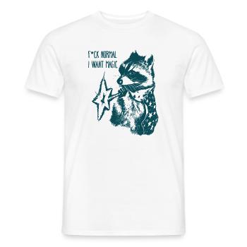 Fuck Normal I Want Magic Waschbaer Zauberer - Männer T-Shirt - Weiß - Vorne - AI Model Male 178 dark (178cm)