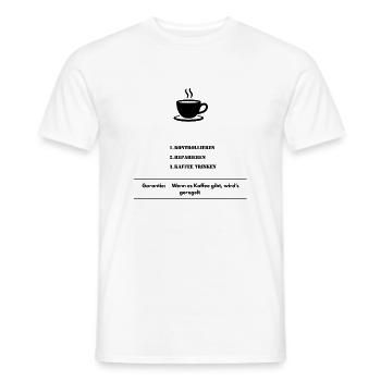 Kaffe - Männer T-Shirt - Weiß - Vorne - AI Model Male 178 dark (178cm)