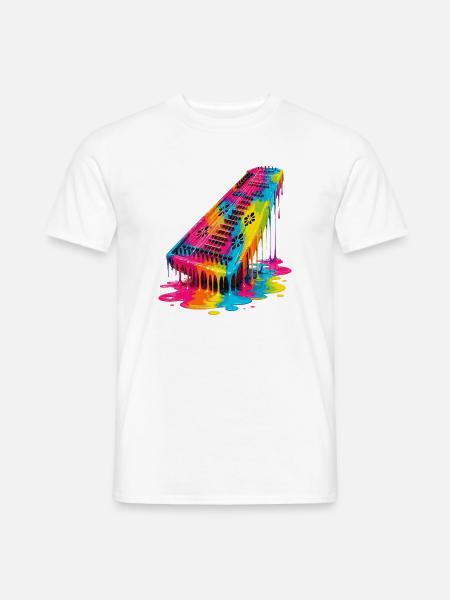 Musiker Zupfinstrument Hackbrett Dulcimer - Männer T-Shirt - Weiß