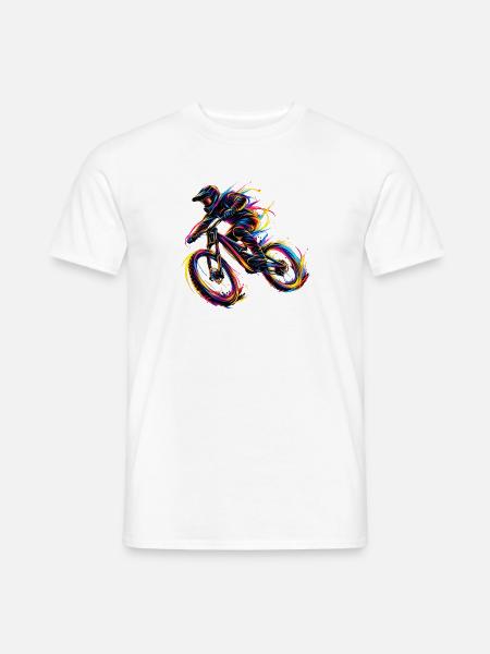 Radfahrer Downhill MTB Mountainbike Rad - Männer T-Shirt - Weiß